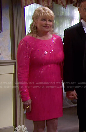 Bonnie’s pink sequin dress on Days of our Lives