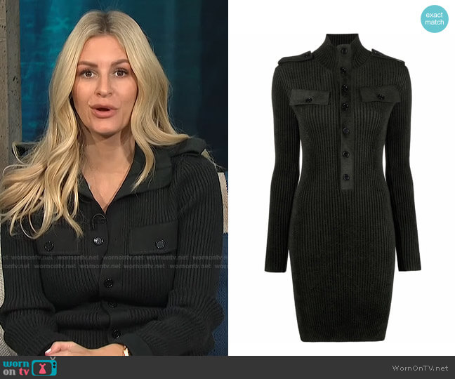 Ribbed-Knit Shoulder-Tab Dress by Bottega Veneta worn by Morgan Stewart on E! News