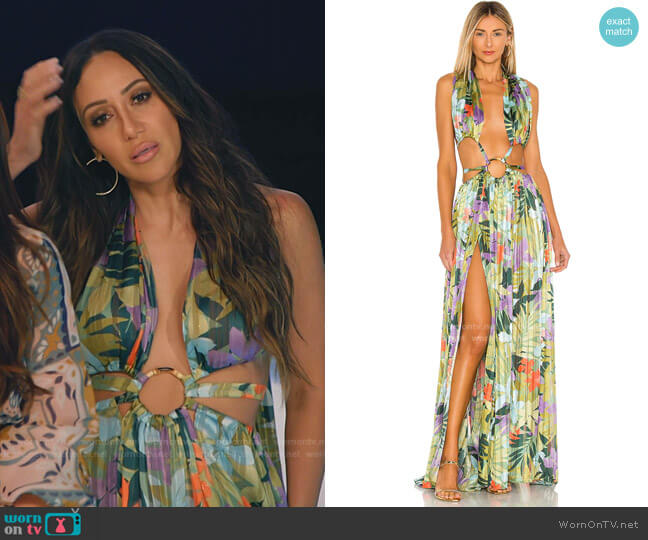 Tropics Maxi Dress by Bronx and Banco worn by Melissa Gorga on The Real Housewives Ultimate Girls Trip