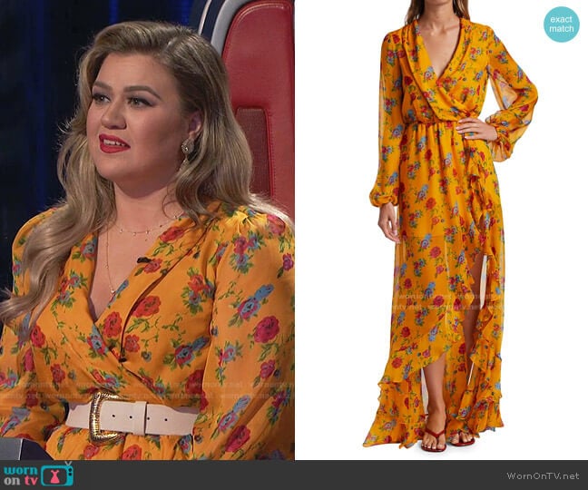 WornOnTV: Kelly’s orange floral wrap dress on The Voice | Kelly