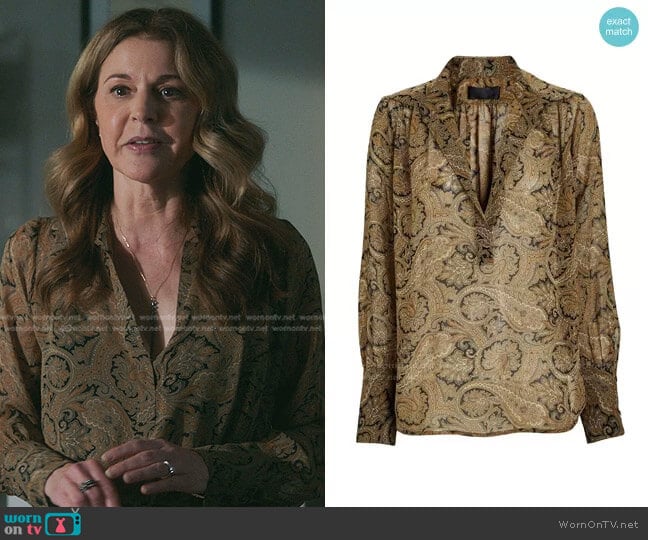 Colleen Silk Popover Blouse by Nili Lotan worn by Kit Voss (Jane Leeves) on The Resident