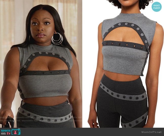 Contrast Button Tank and Leggings by Guizio worn by Jill (Naturi Naughton) on Queens