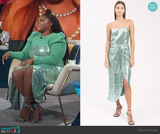 Lexi Sarong Dress by Derek Lam 10 Crosby worn by Ester Dean on E! News Daily Pop