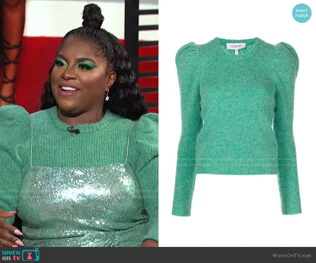 Locken Puff Sleeve Sweater by Derek Lam 10 Crosby worn by Ester Dean on E! News Daily Pop