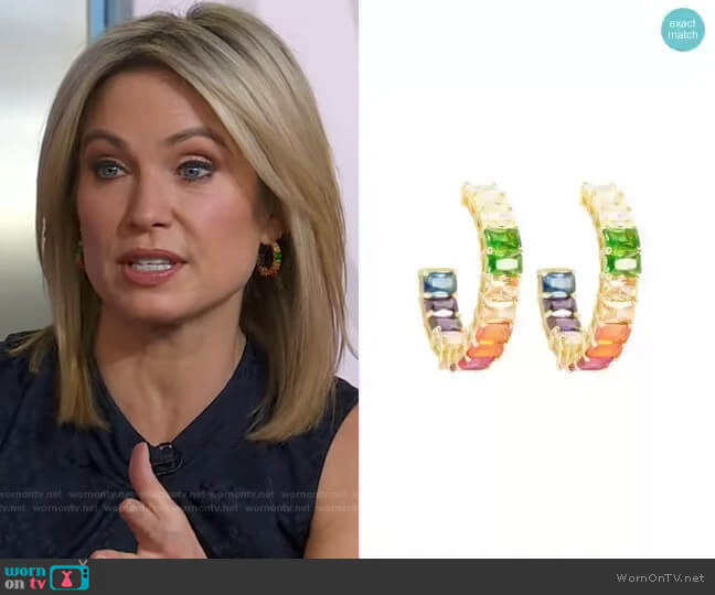 Emerald Rainbow Hoops by Ragen worn by Amy Robach  on Good Morning America
