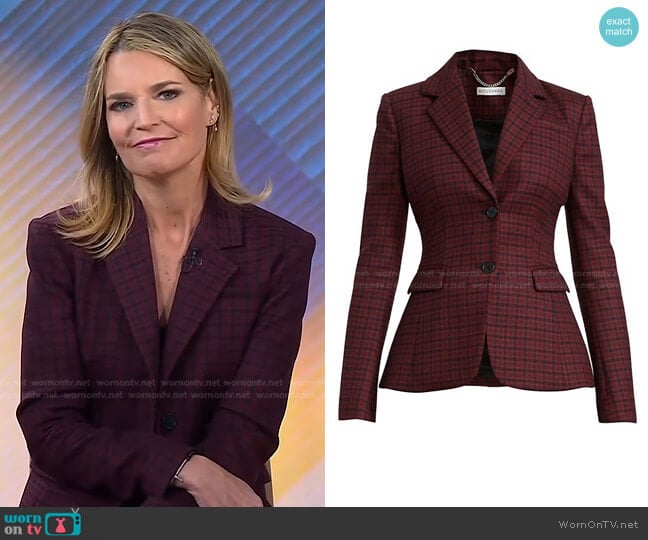 WornOnTV: Savannah’s burgundy plaid blazer and pants on Today ...