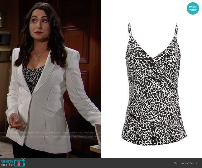 Frame Classic Silk Cami worn by Quinn Fuller (Rena Sofer) on The Bold and the Beautiful