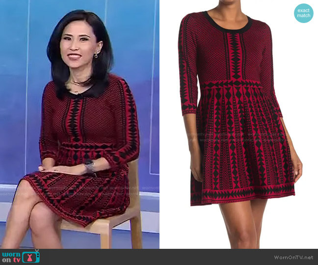 WornOnTV: Vicky’s red and black geometric print dress on Today | Vicky ...