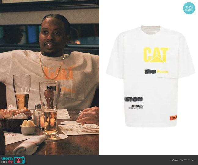 CAT® Graphic Pocket Tee by Heron Preston worn by Yogi (Chris Powell) on Love Life