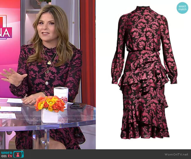 WornOnTV: Jenna’s black and pink floral print dress on Today | Jenna ...