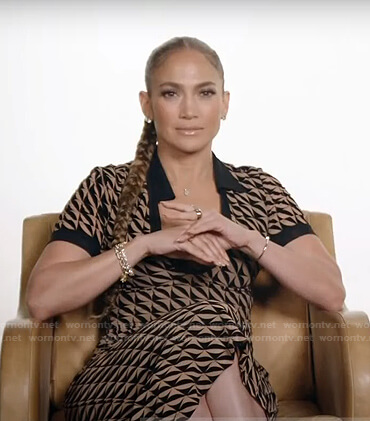 Jennifer Lopez’s beige geometric print dress on Today