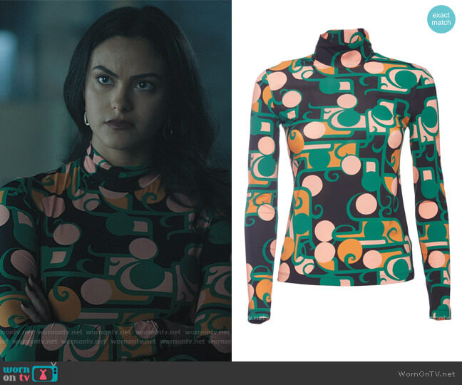 Turtleneck Top by LA Double J worn by Veronica Lodge (Camila Mendes) on Riverdale