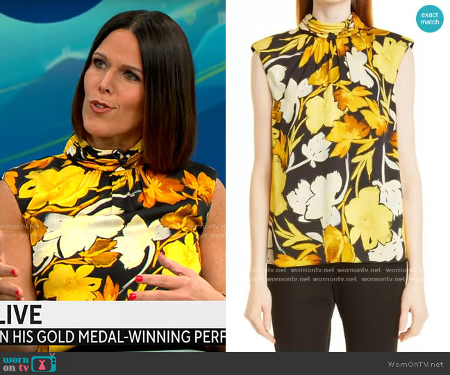 Milly Riley Paper Peony Top worn by Dana Jacobson on CBS Mornings