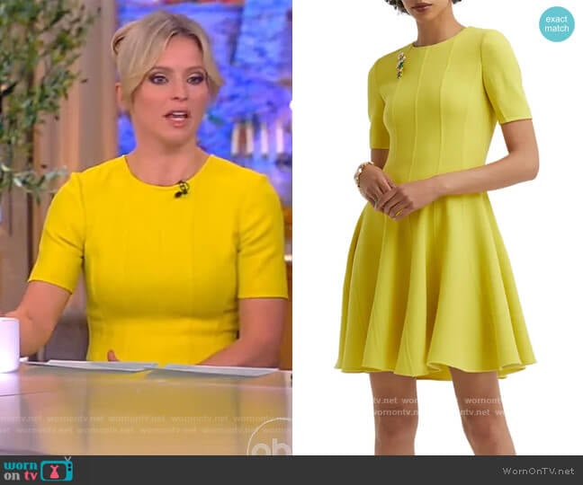 Wool Blend Knit Minidress by Oscar de la Renta worn by Sara Haines on The View