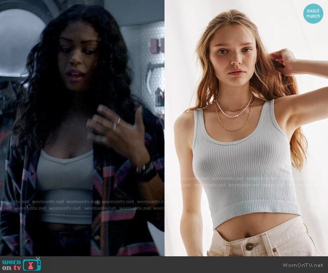 Out from Under at Urban Outfitters Drew Seamless Ribbed Bra Top in Sky worn by Ryan Wilder (Javicia Leslie) on Batwoman