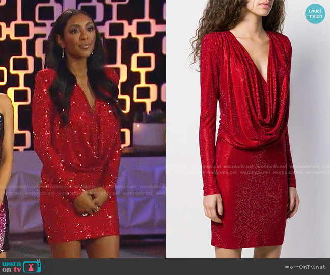 Crystal Embellished Dress by Philipp Plein worn by Tayshia Adams on The Bachelorette