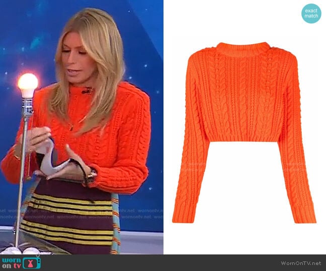 Wool Cropped Sweater by Philosophy di Lorenzo Serafini worn by Jill Martin on Today