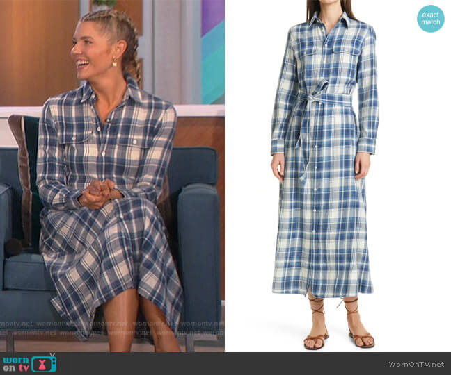 WornOnTV: Amanda’s blue plaid shirtdress on The Talk | Amanda Kloots ...