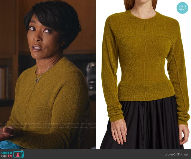 Fine Boucle Crewneck Sweater by Proenza Schouler White Label worn by Athena Grant (Angela Bassett) on 9-1-1