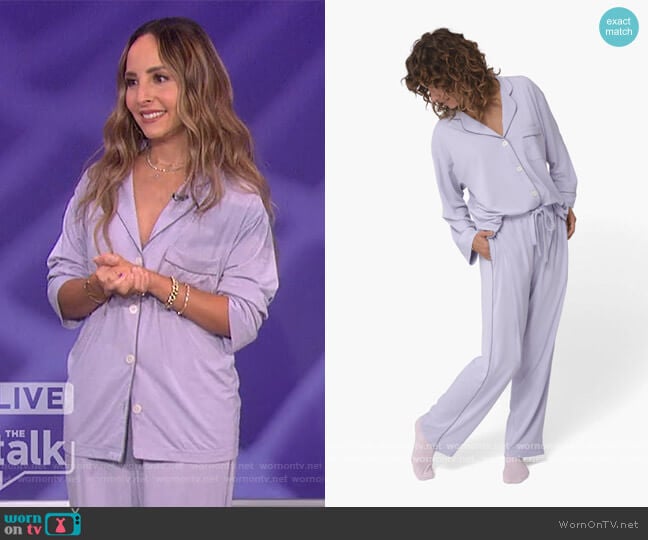 Purple Pajamas by Sleepy Jones worn by Lilliana Vazquez on The Talk