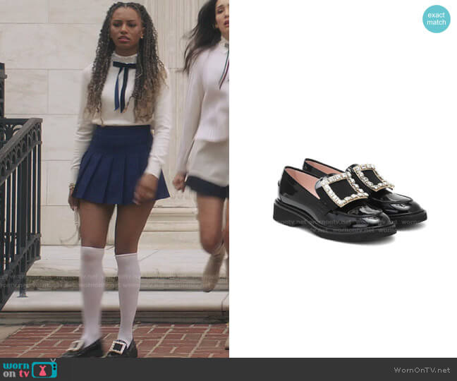 Viv' Rangers patent leather loafers by Roger Vivier worn by Monet de Haan (Savannah Lee Smith) on Gossip Girl