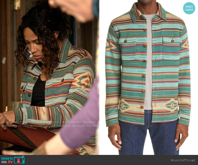 RRL Matlock Geo Shirt Jacket worn by Cassie Dewell (Kylie Bunbury) on Big Sky