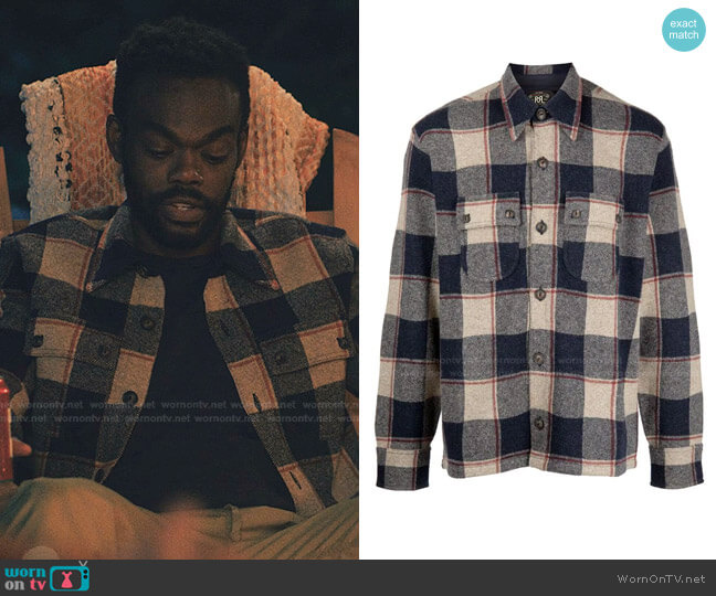 Marcus’s navy and beige check shirt on Love Life