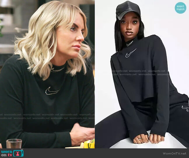 Rhinestone Applique Cropped Mock Neck Top by Nike worn by Whitney Rose on The Real Housewives of Salt Lake City