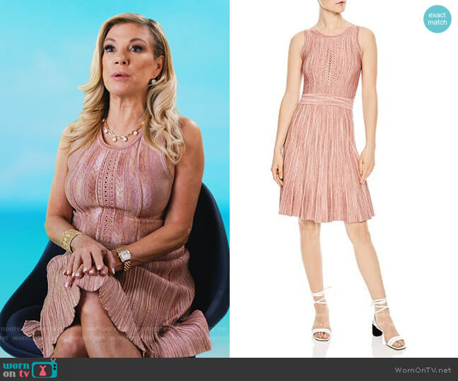 Salva Metallic-Effect Mini Dress by Sandro worn by Ramona Singer  on The Real Housewives Ultimate Girls Trip