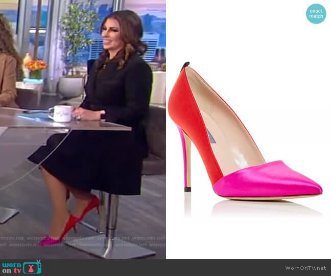 WornOnTV: Morgan Ortagus’s red colorblock pumps on The View | Clothes ...