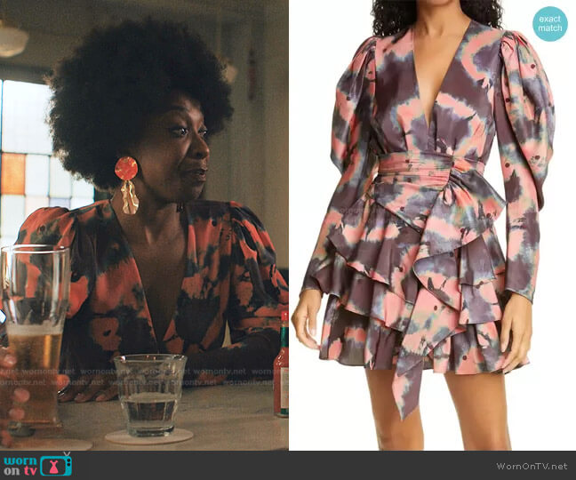 Semira Shibori Long Sleeve Silk Minidress by Ulla Johnson worn by Ego Nwodim on Love Life 