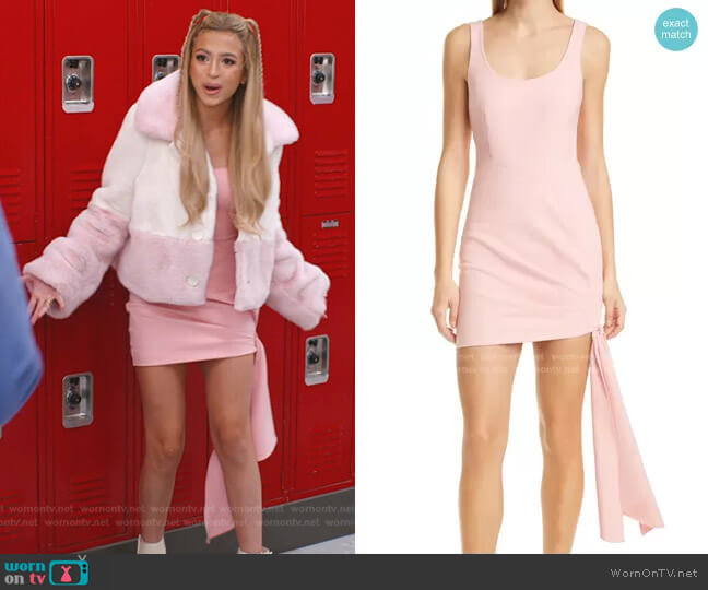 Sharon Tie Hem Sleeveless Dress by Cinq a Sept worn by Lexi (Josie Totah) on Saved By The Bell