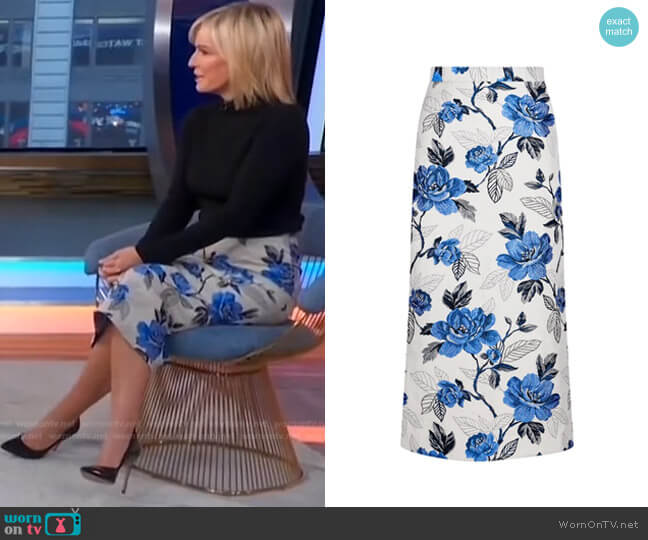 Floral Jacquard Pencil Skirt by Sika'a worn by Dr. Jennifer Ashton on Good Morning America