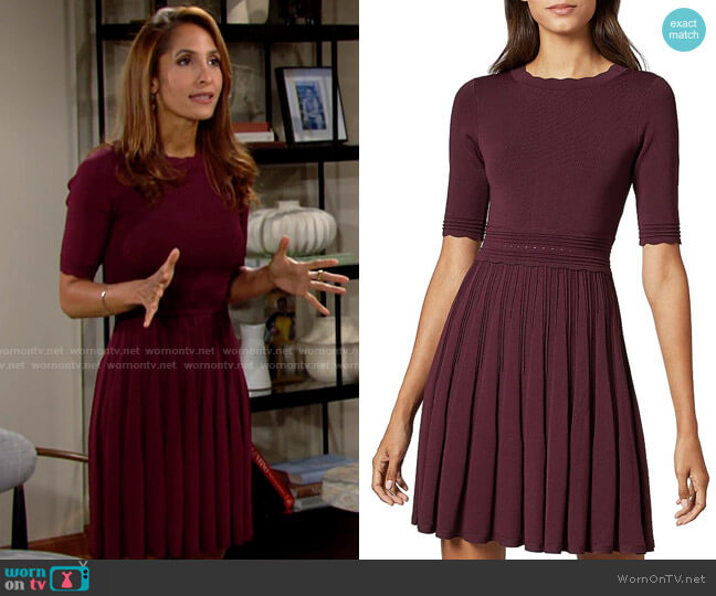 WornOnTV: Lily’s red scalloped trim dress on The Young and the Restless ...