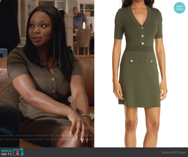 Knitted Utility Dress by Ted Baker worn by Jill (Naturi Naughton) on Queens
