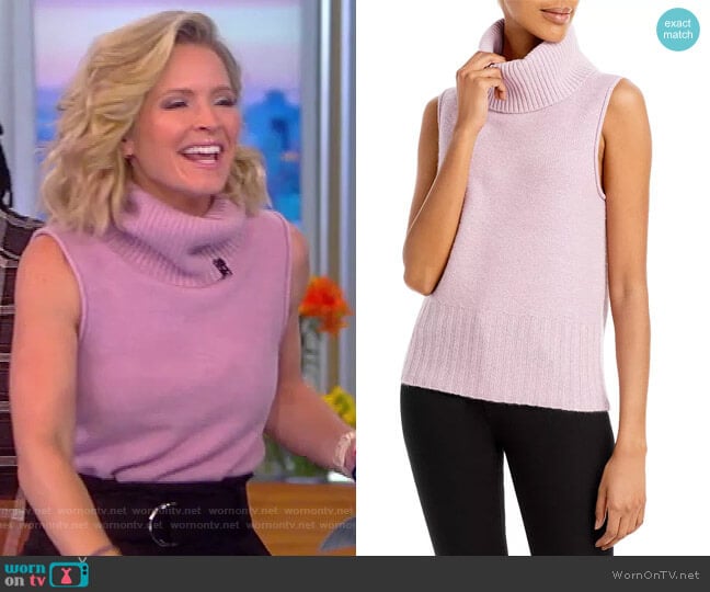 Over Washed Turtleneck Cashmere Vest by Theory worn by Sara Haines on The View