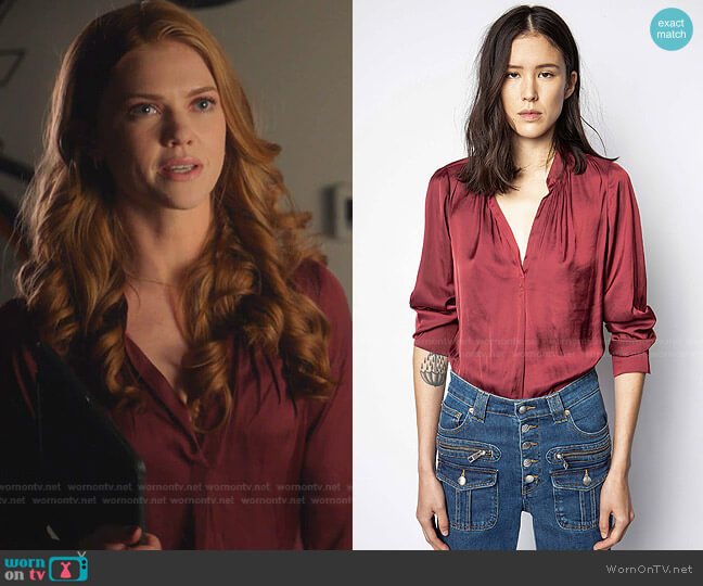 Tink Satin Blouse by Zadig & Voltaire worn by Taylor Kelly ( Megan West) on 9-1-1