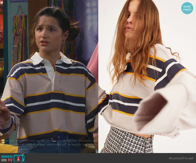 Jefferson Cropped Rugby Shirt by Urban Outfitters worn by Lex (Jules LeBlanc) on Side Hustle