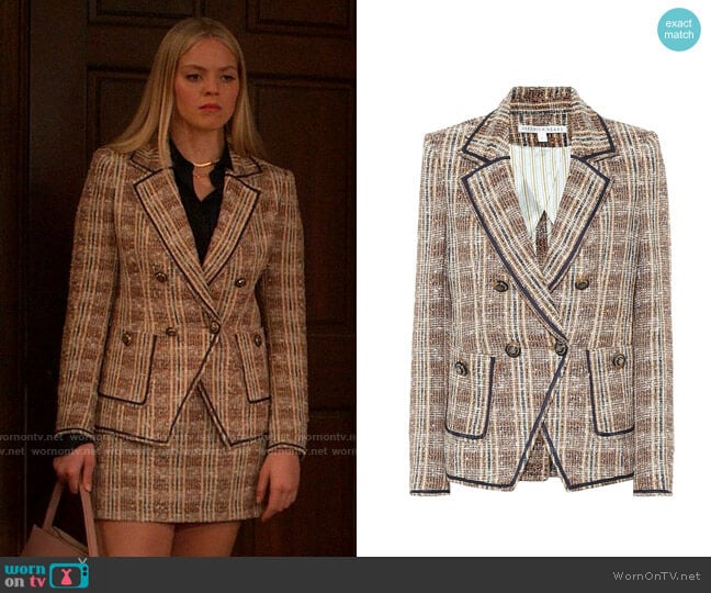 Veronica Beard Theron Blazer worn by Leighton Murray (Reneé Rapp) on The Sex Lives of College Girls