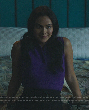 Veronica's purple sleeveless polo on Riverdale