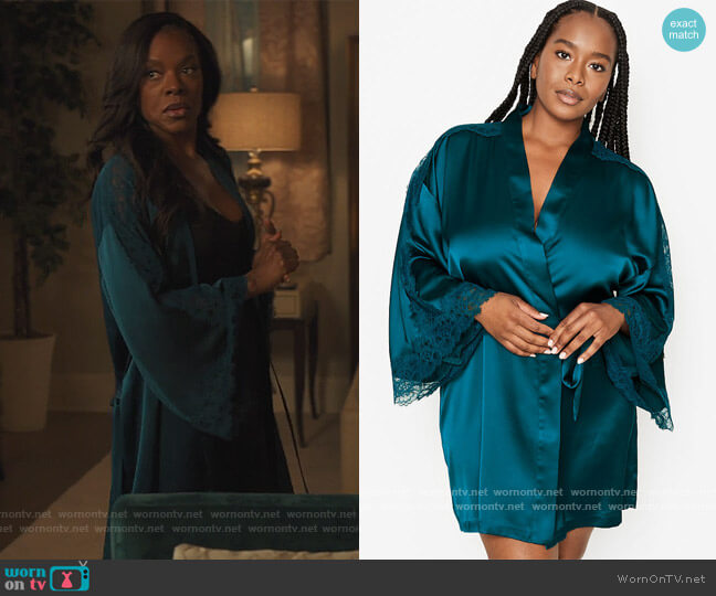 Lace Inset Robe by Victoria's Secret worn by Leah Franklin-Dupont (Nadine Ellis) on Our Kind of People
