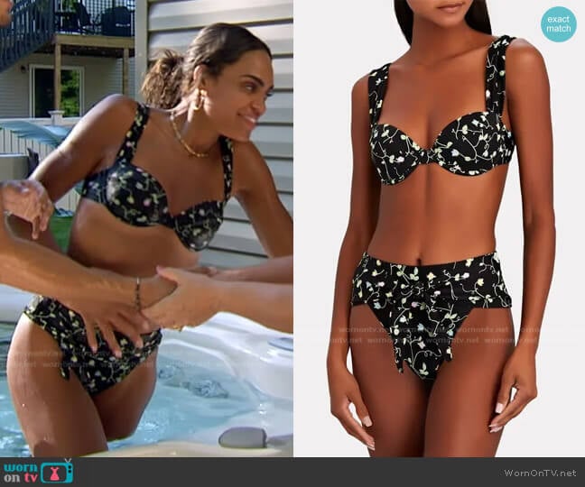 Claudia Floral Printed Bikini Top and Riviera Bikini Bottoms by WeWoreWhat worn by Michelle Young on The Bachelorette