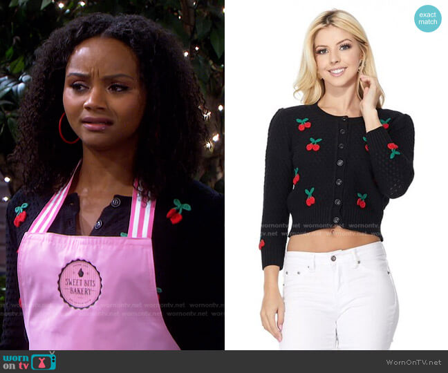 WornOnTV: Chanel's black cherry embroidered cardigan on Days of our Lives, Raven  Bowens