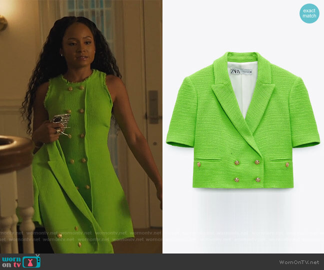 WornOnTV: Lauren’s green button embellished dress and blazer on Our ...