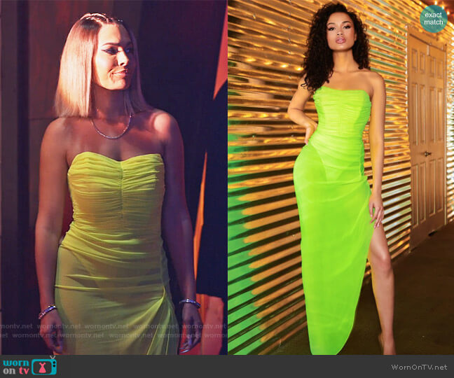 Donatella Neon Dress by Abyss by Abby worn by Valeria (Nadine Velazquez) on Queens