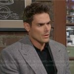 Adam’s double breasted herringbone coat on The Young and the Restless