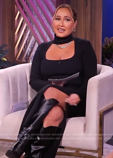 Adrienne's black cutout dress on The Real