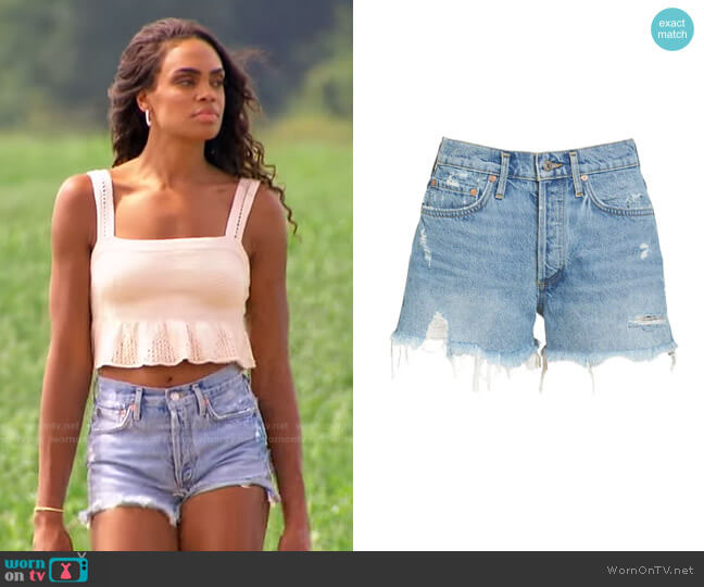 Parker Distressed Denim Shorts by Agolde worn by Michelle Young on The Bachelorette