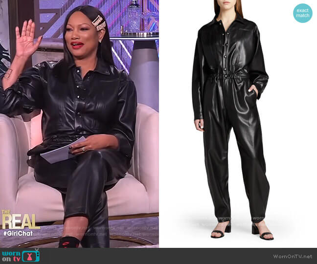 WornOnTV Garcell s black leather jumpsuit on The Real Garcelle