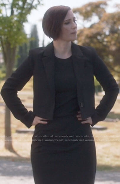 Alex's black cropped blazer on Supergirl